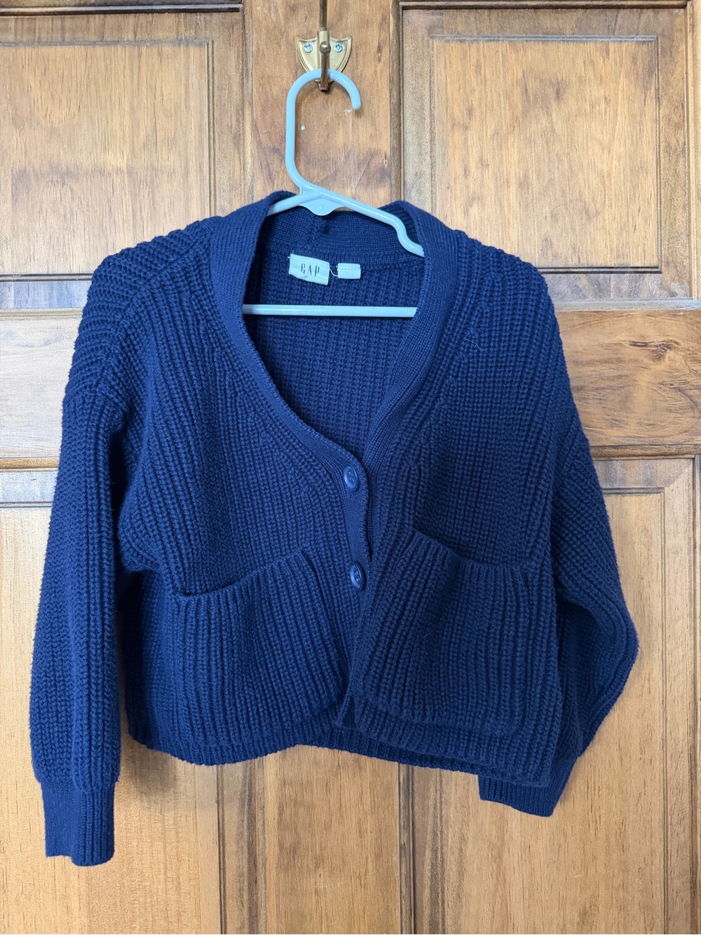 GAP Kids Dark Navy Chunky Knit Button Cardigan